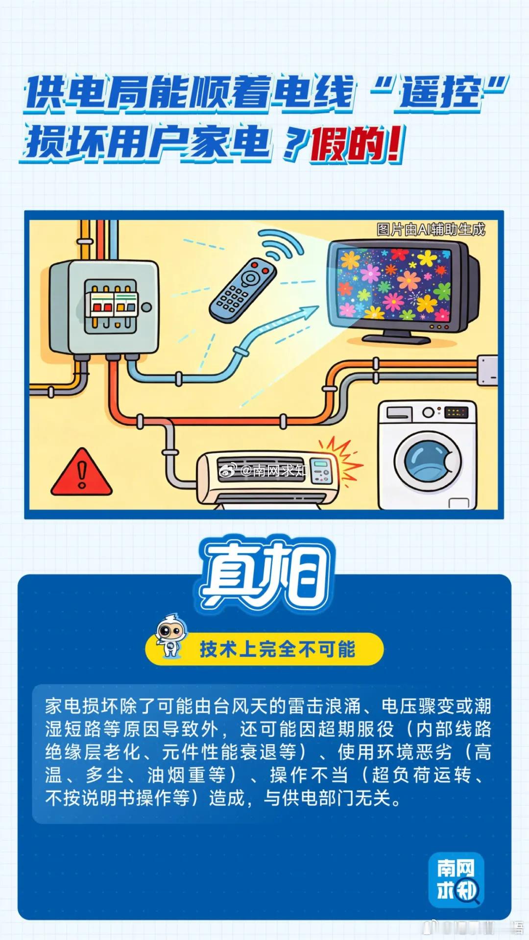 【台风天电力谣言，这7条一个都别信】近期受台风“美莎克”影响，广西多地出现持续强