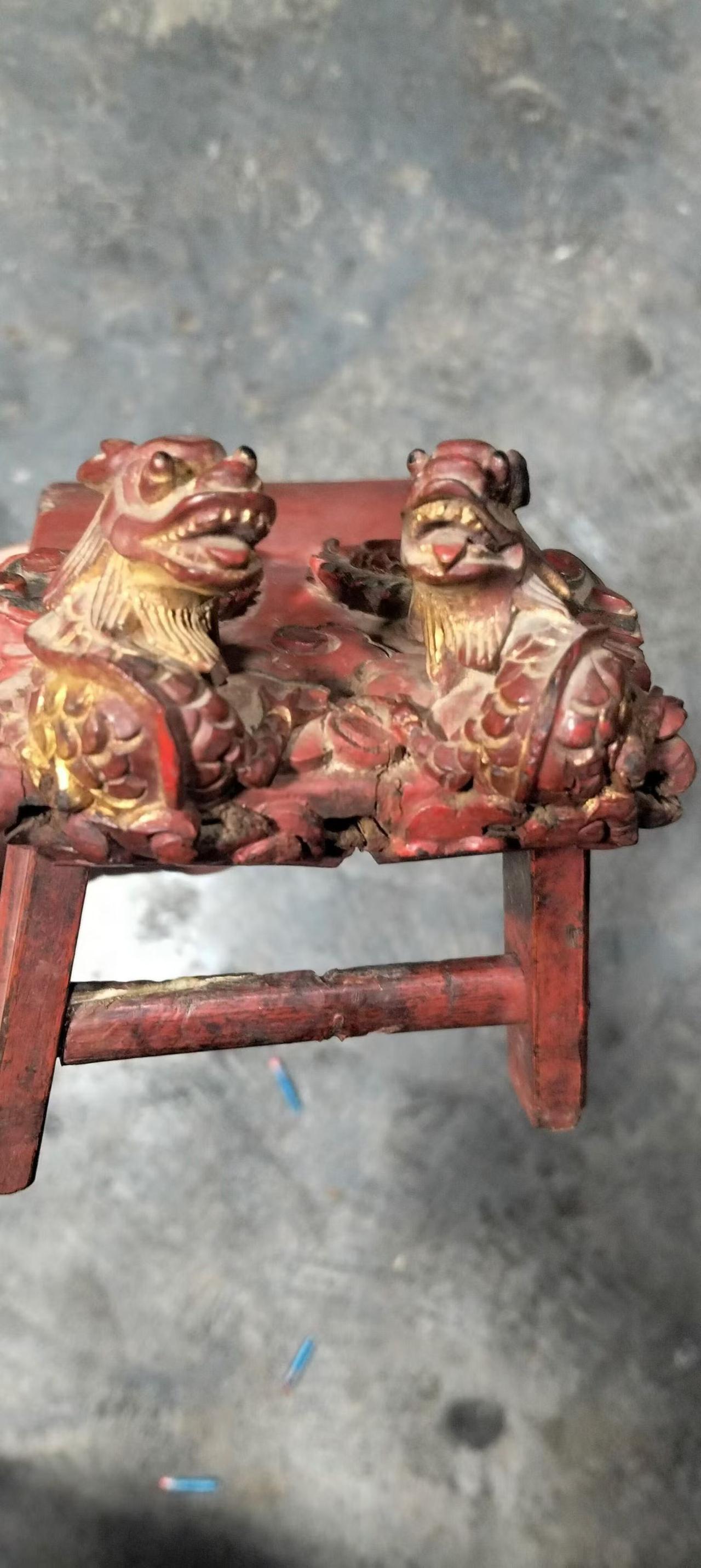朱红描金双龙纹木雕
       哪位老师知道这是干什么用的？