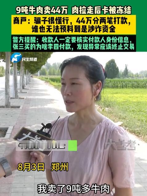 “这下亏惨了！”郑州大姐守着自家牛肉摊，突然砸来个44万9吨牛肉的大单。钱到账后