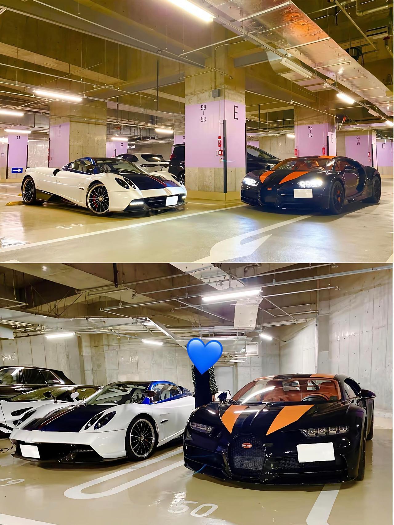 曾日本某神秘地库惊现神车帕加尼huayraRoadster 布加迪chiron 