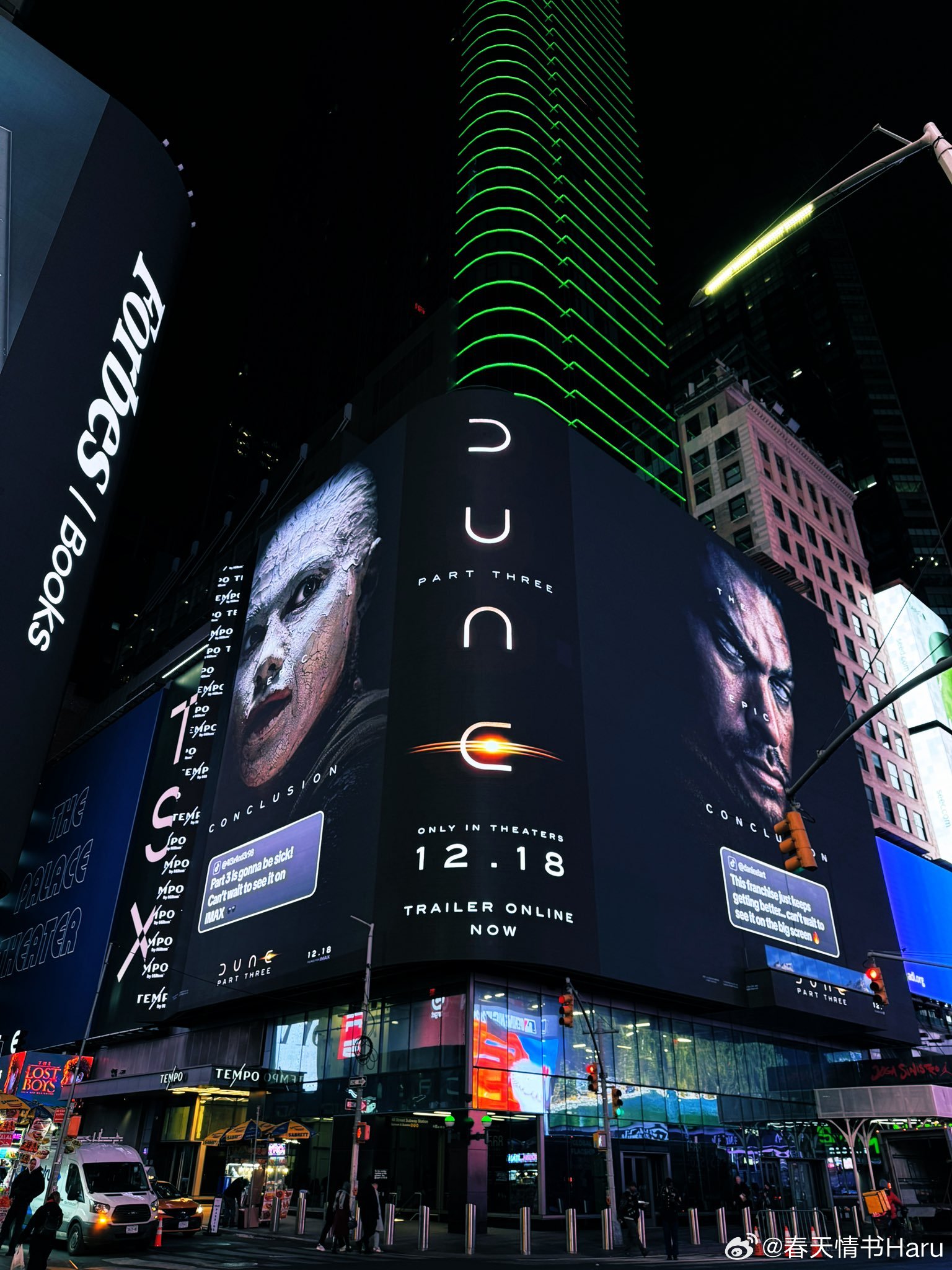 《沙丘3》在纽约时代广场的宣传 