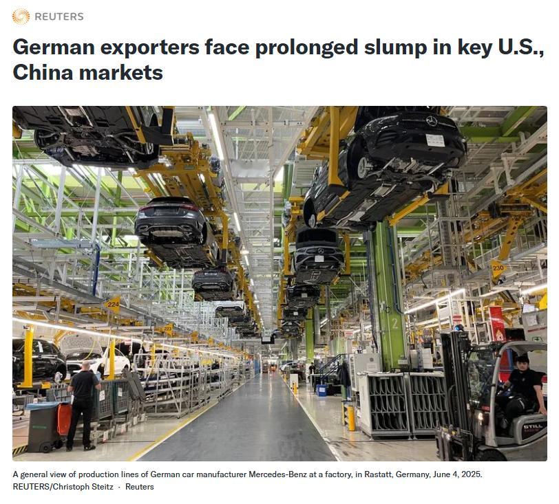 德国出口商在美国和中国关键市场面临长期低迷德国贸易协会周五表示，德国出口商应为2