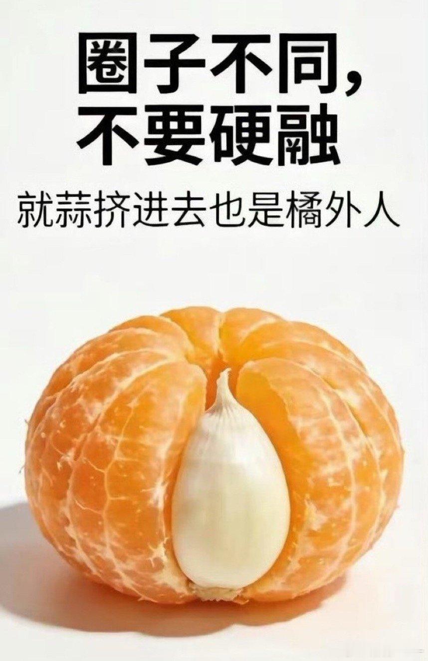 圈子不同别硬融，不必做别人圈子里的“大蒜”。 