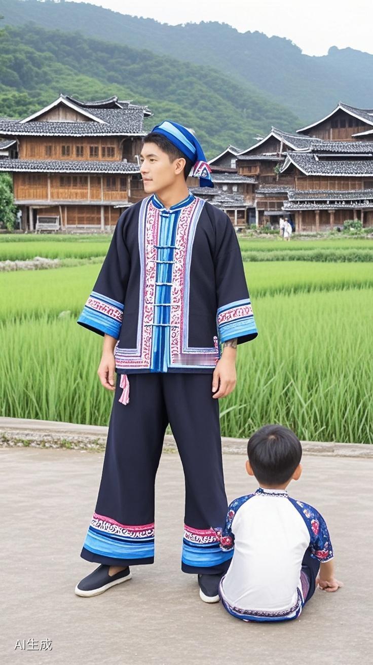 AI写真辑蓝靛染就千年色，彩绣织成万种情…这身装扮，算是我献给壮族文化的小小致敬
