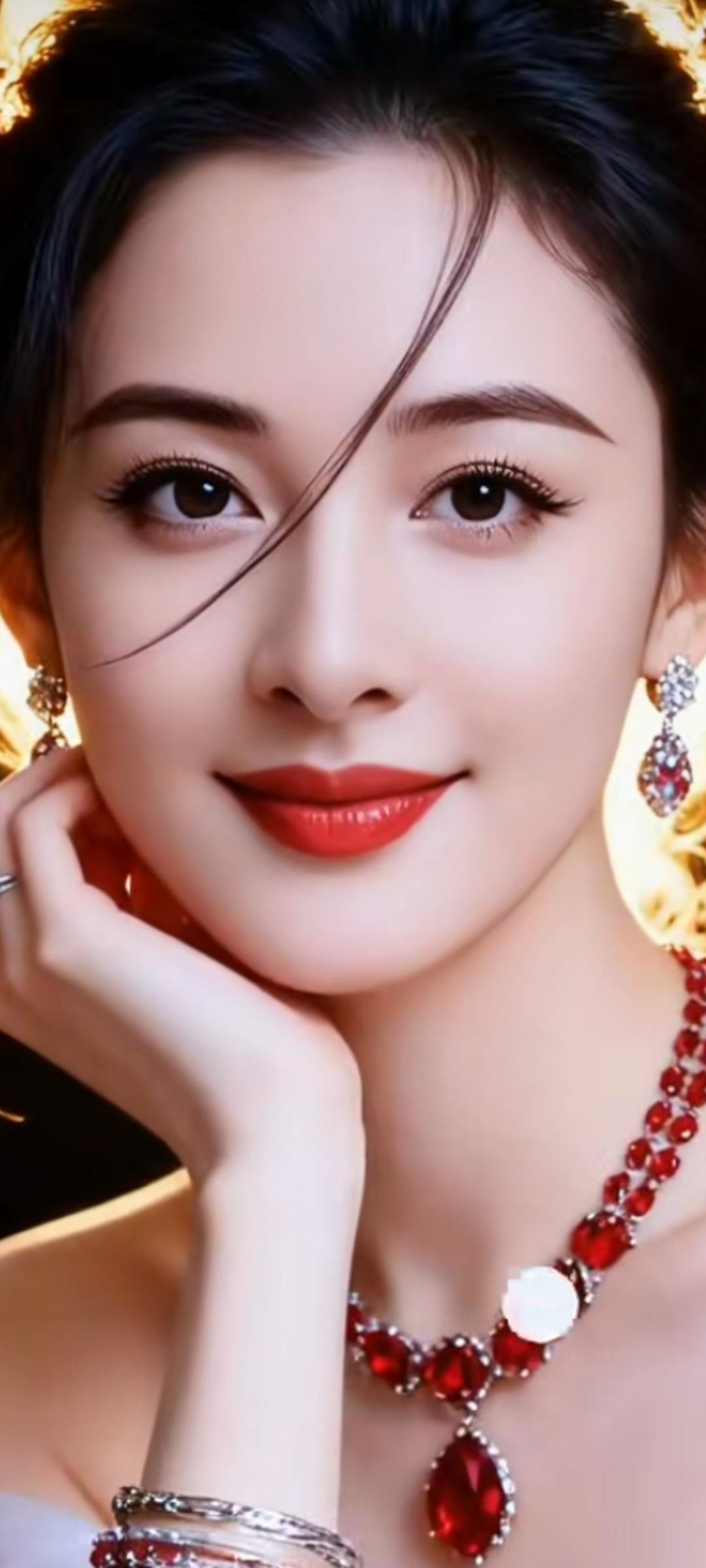 优雅红唇，闪耀珠宝，尽显奢华魅力！