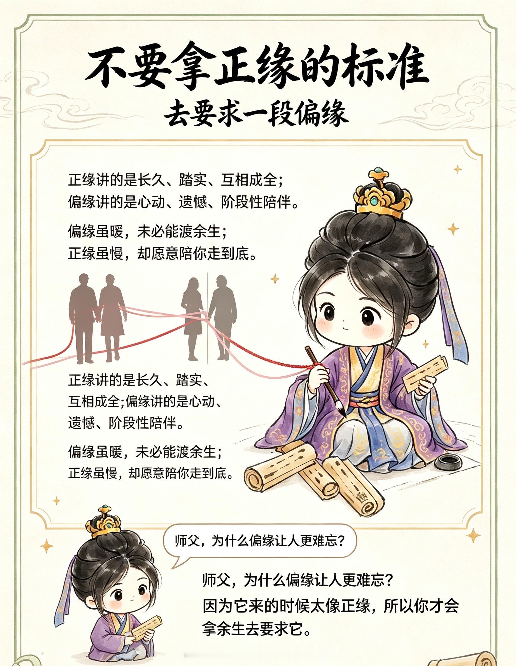 【不要拿正缘的标准，去要求一段偏缘】做咨询这些年，我见过太多姑娘在一段拉扯的关系