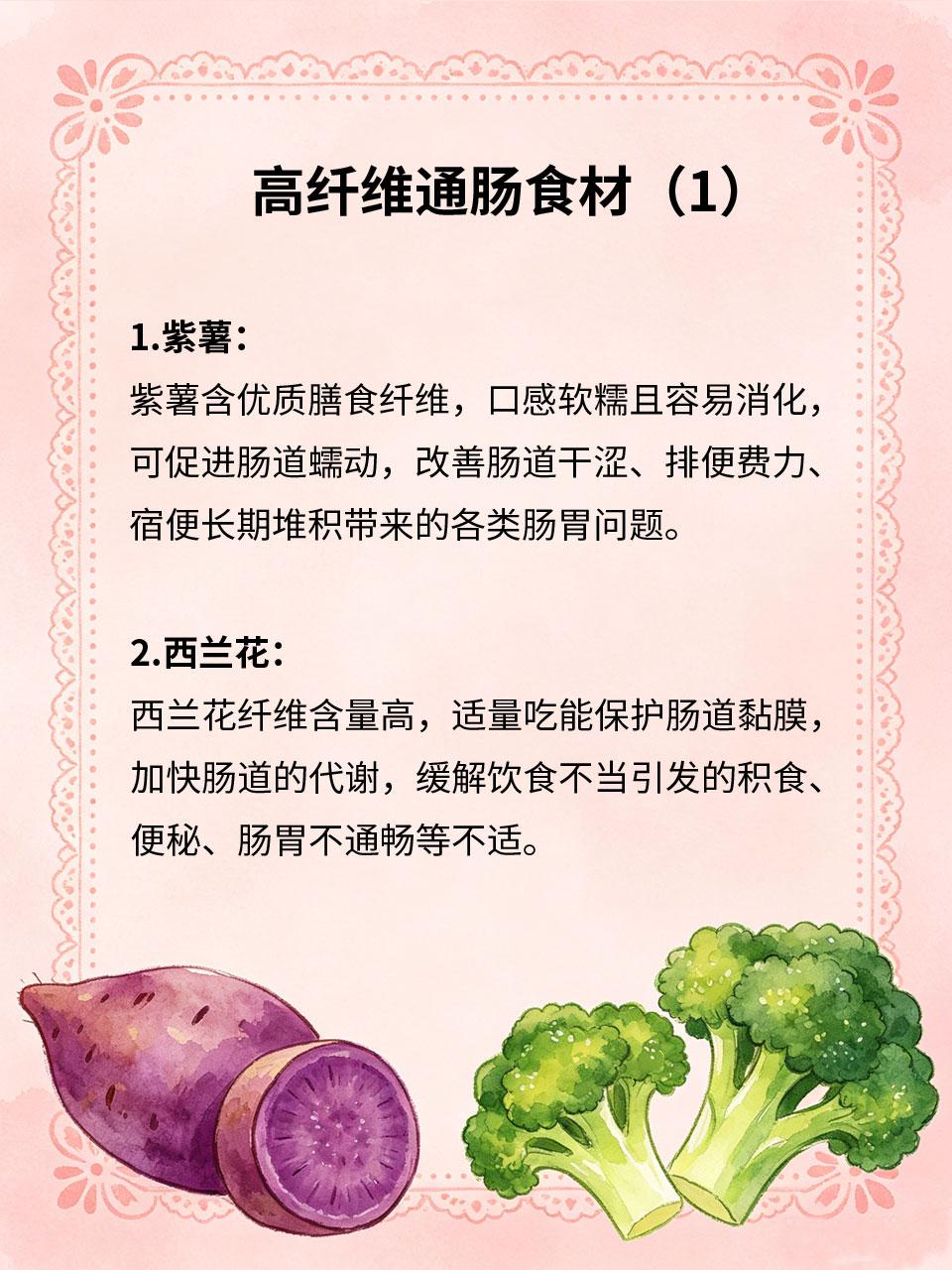 肠道不通畅，多吃高纤食材
肠道不畅无需用药调理💊，多款家常高纤食材温和安全，日