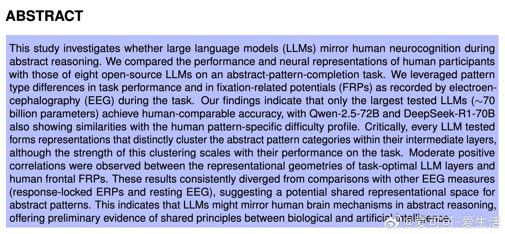 [LG]《Large Language Models Show Signs of