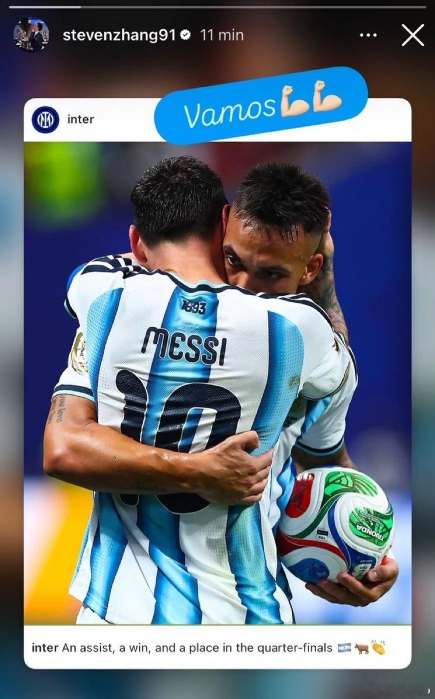 张康阳社交媒体：Vamos💪🏻💪🏻世界杯8强全部产生世界杯大v观赛团 称