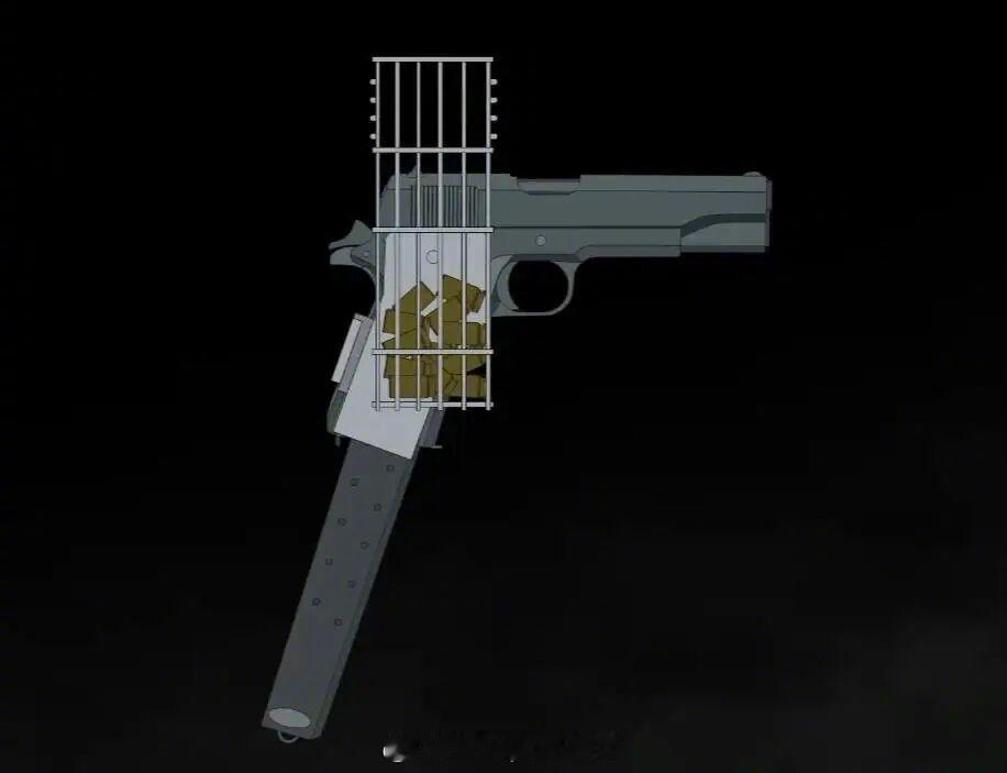 兵器影像 我偶然看到一张M1911手枪的照片，枪身上装有一个金属笼子，大概是用来