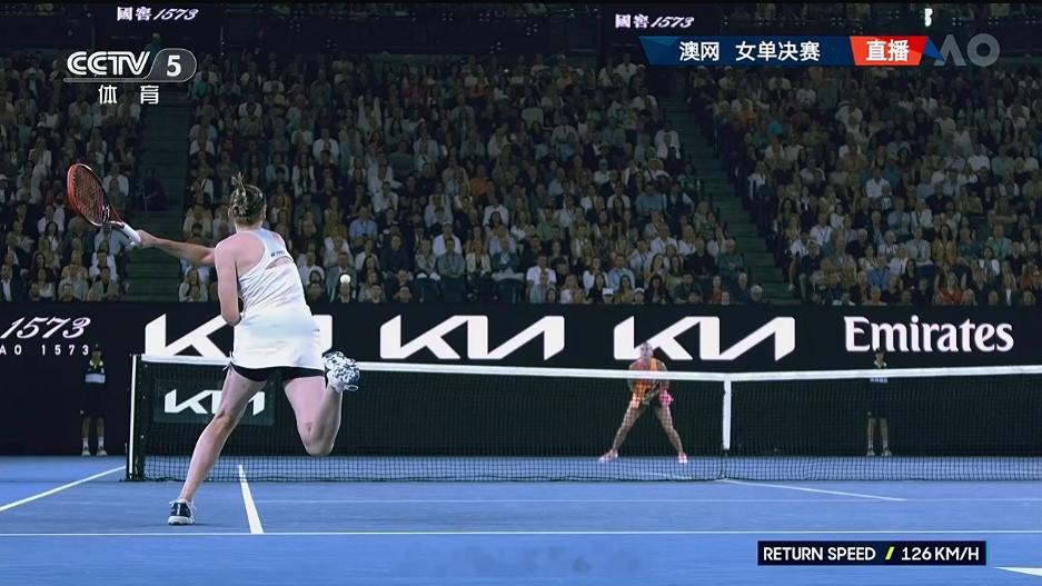 萨巴伦卡vs莱巴金娜 莱巴金娜今天状态真好，第一盘2比0领先萨巴伦卡 澳网202