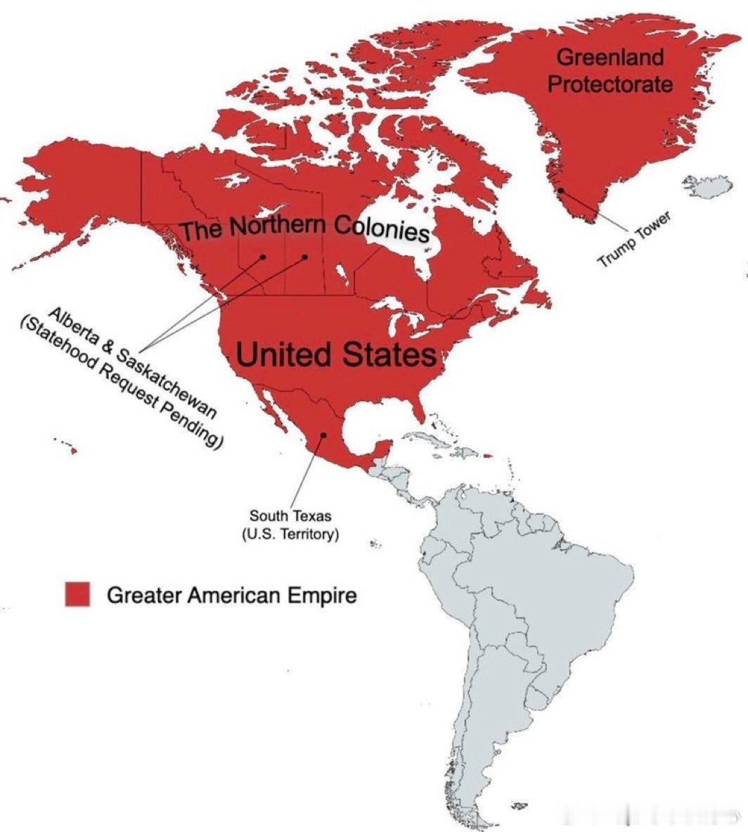 特朗普称将把墨西哥湾更名为美国湾  这版图，什么才叫大帝国啊~ 