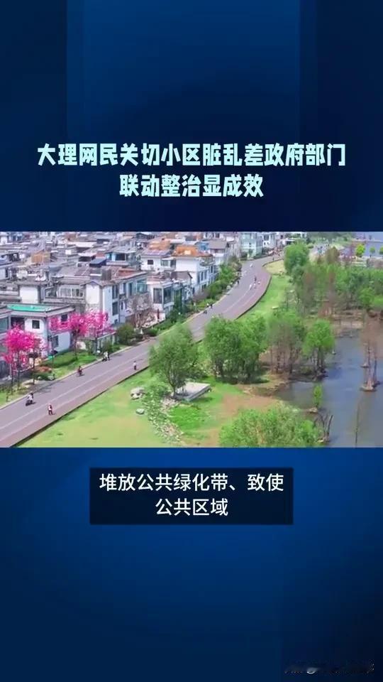大理网民关注小区脏乱差问题，政府部门联动整治成效初显。

1月19日，大理网民通