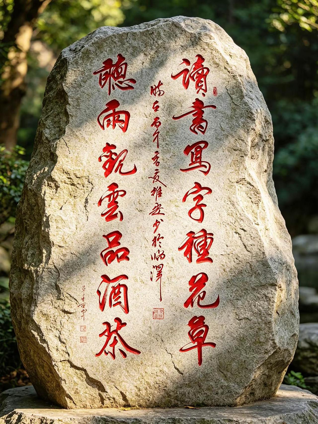 维安原创书法作品。《读书写字种花草，听雨观云品酒茶。》从书法品味传统文化的韵味 