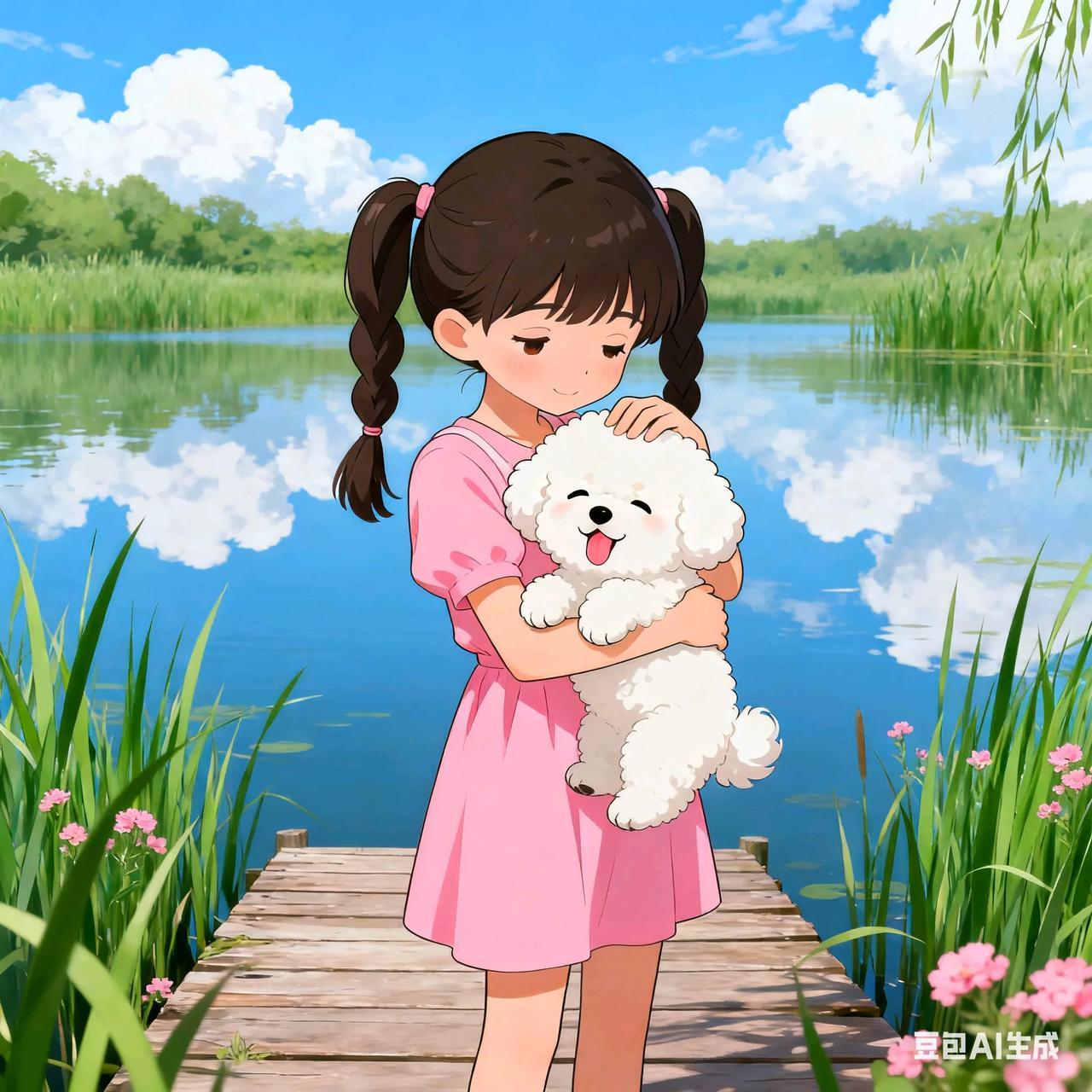 “出来啦，带着你的狗儿子来啦。”

当我牵着我的狗出来散步的时候，邻居们打哈哈笑