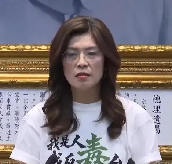 在7月22日召开的国民党中常会当中，郑丽文身穿一件印有特定标语的白色短袖亮相，旨