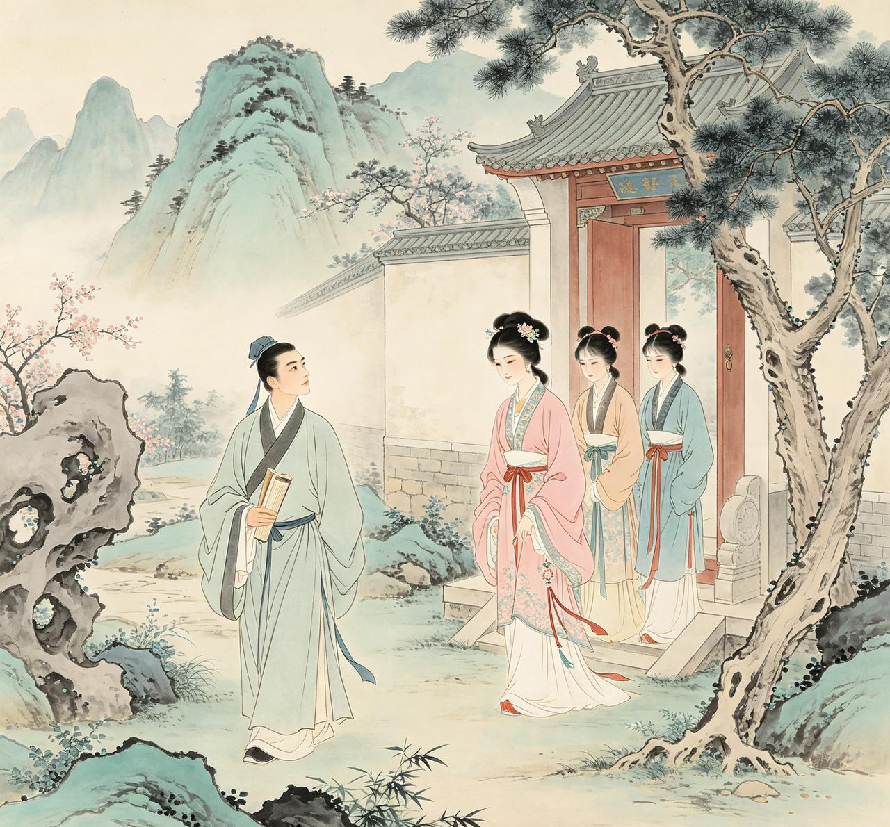 晚清时，山东邳州人诸士俊年少登科，生性淡泊功名，唯爱读书，遂与志同道合之友隐居蒙
