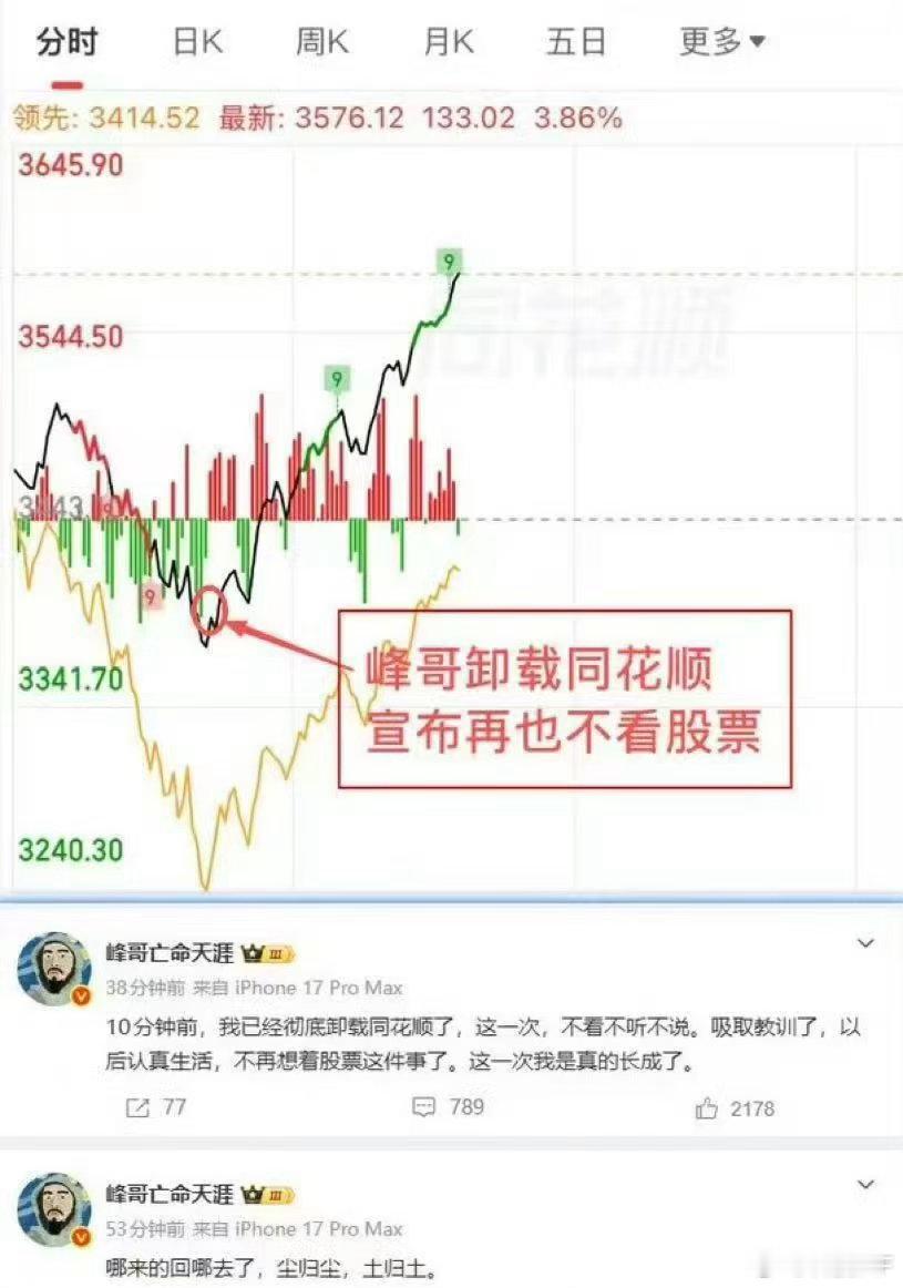 峰哥卸载同花顺了