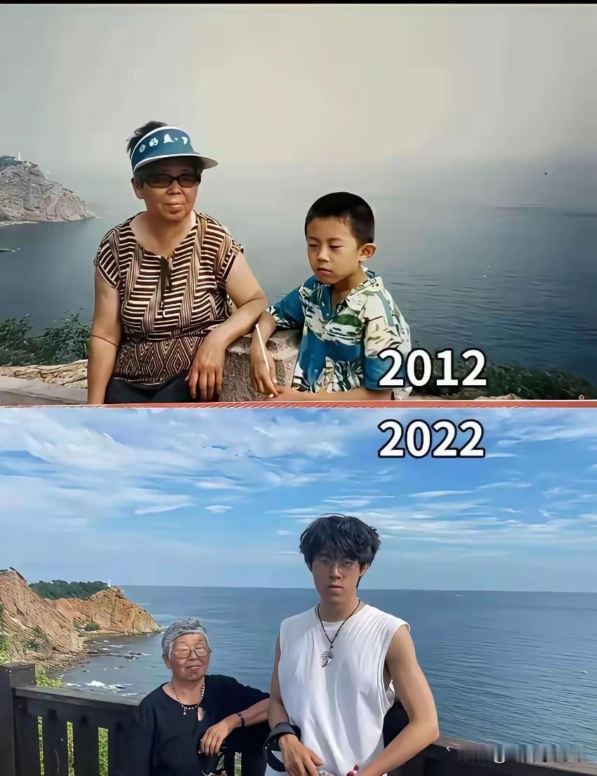 同样两个人，同样的地方，相隔十年的时间！

曾经她保护他，现在是他保护她[流泪]