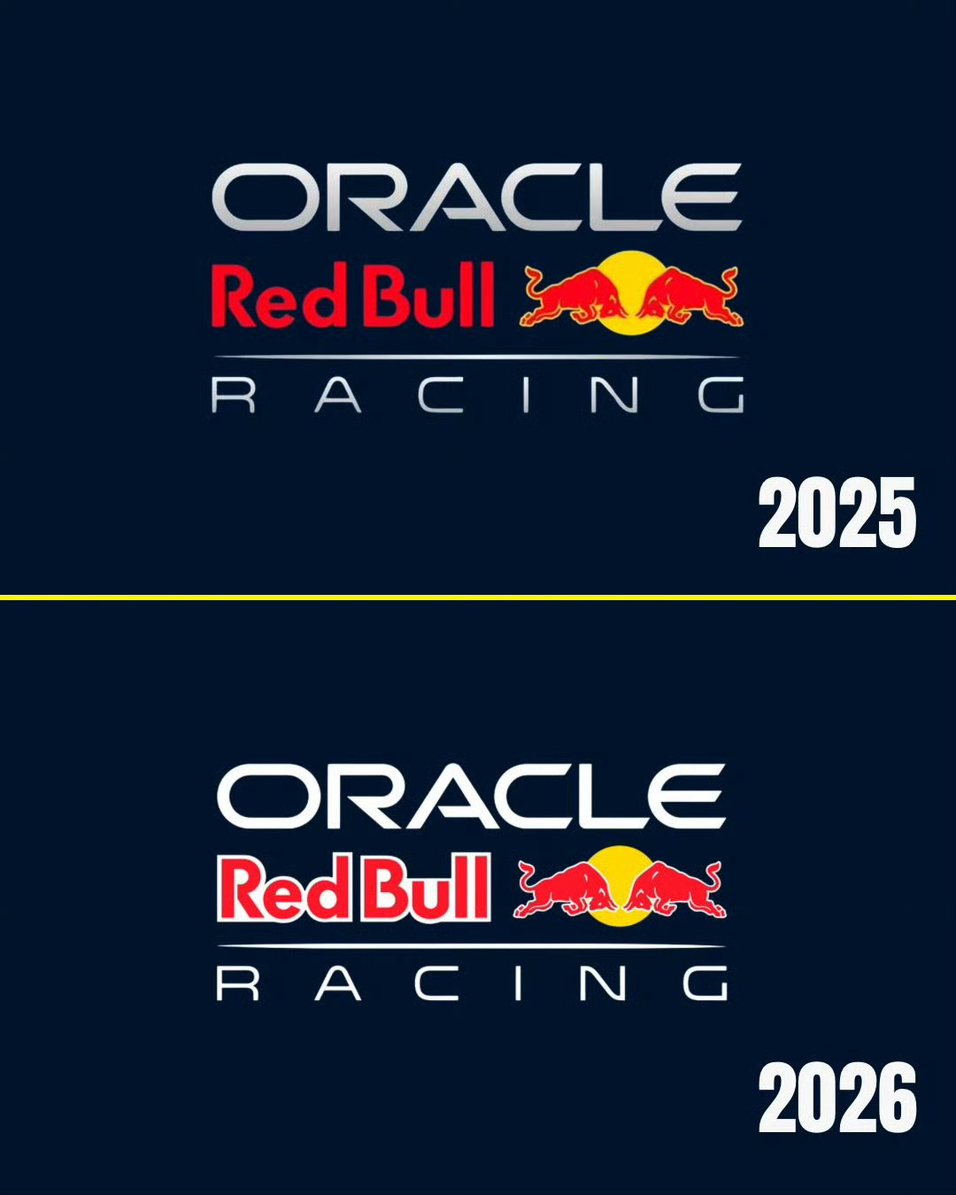 红牛车队也修改了Logo  对比如下图：Red Bull加上了白色描边f1