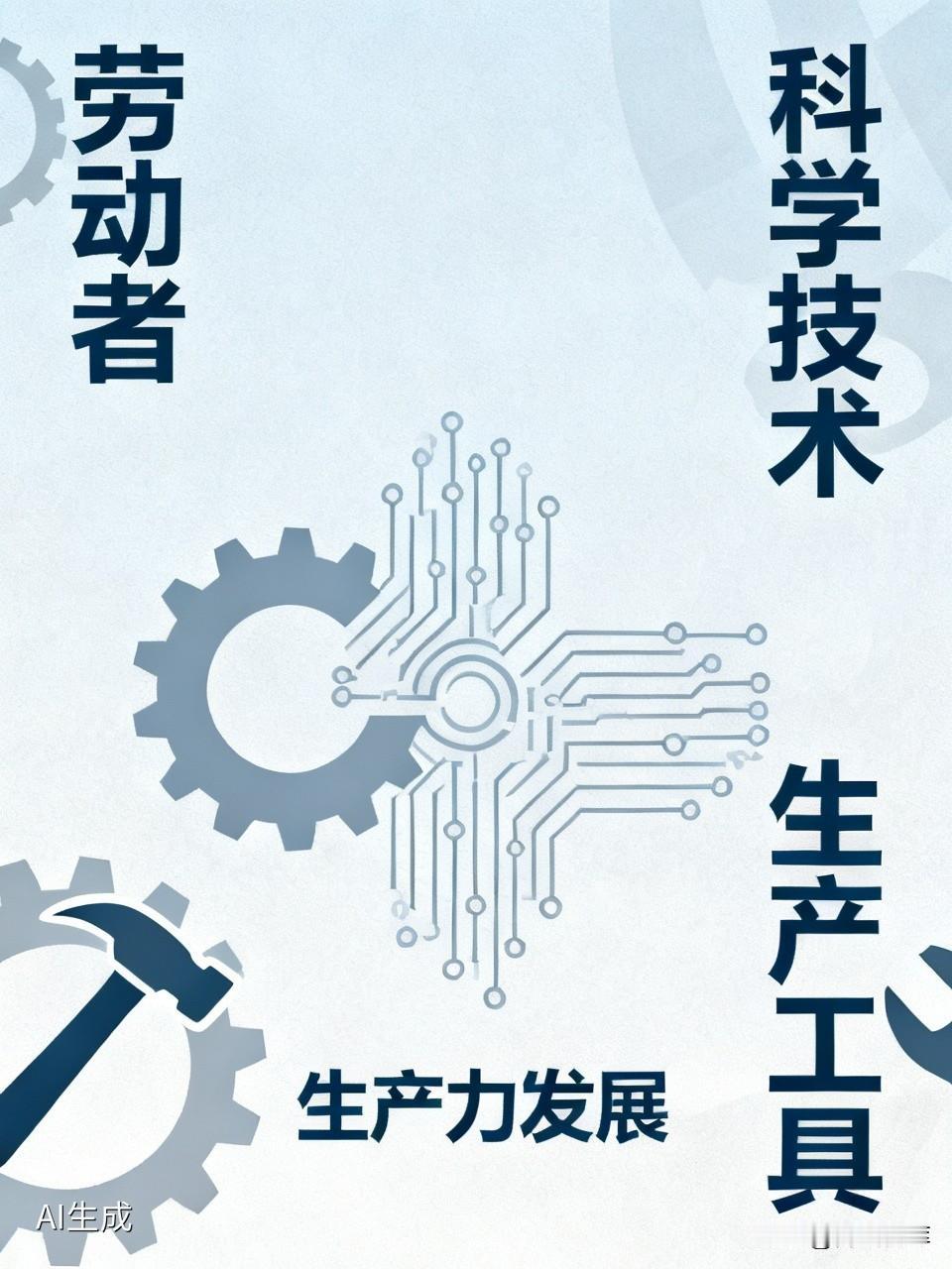 劳动者（人）是生产力中最活跃的因素，也是生产力发展水平的决定性因素；
科学技术是