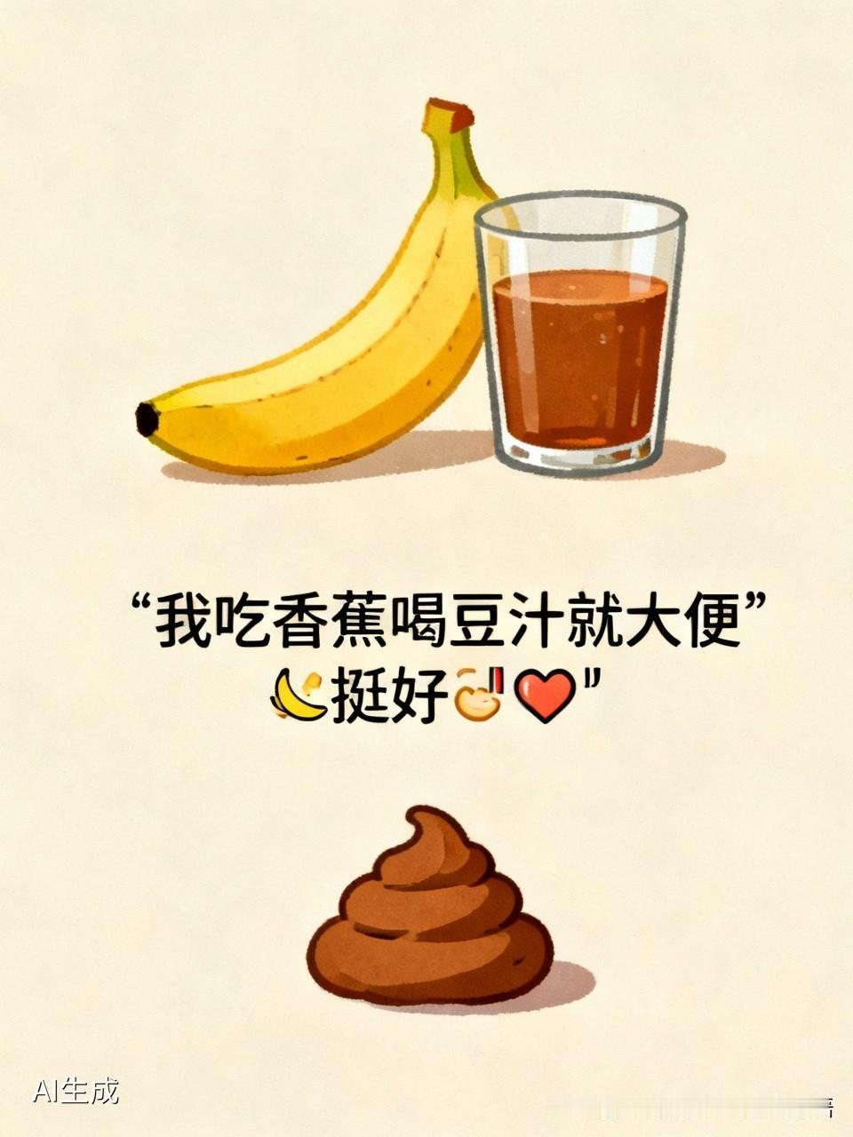 我吃香蕉、喝豆汁就大便💩挺好👌🏻