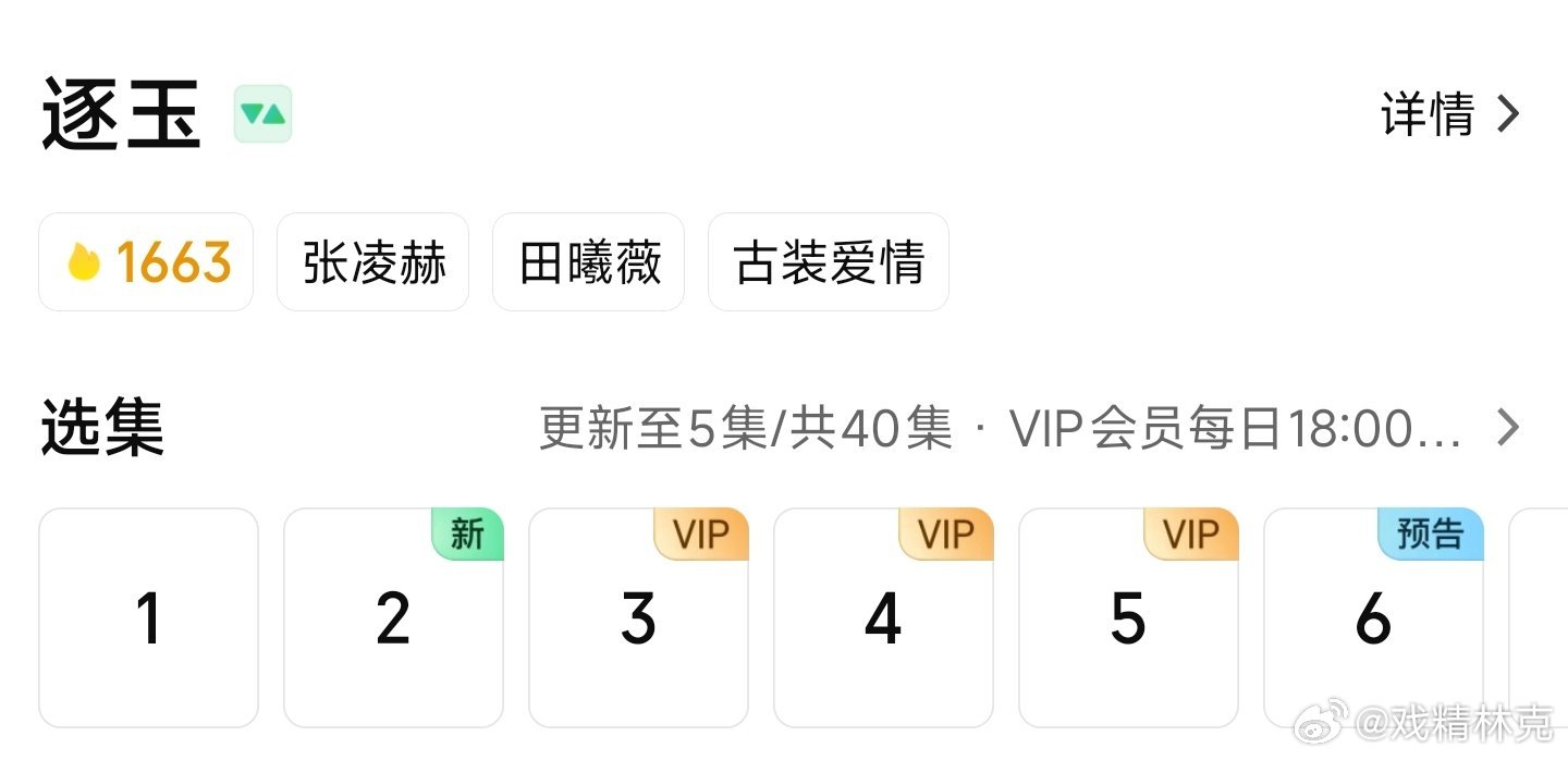 逐玉开播逐玉腾讯热度起点18691，爱奇艺热度起点1663 逐玉热度