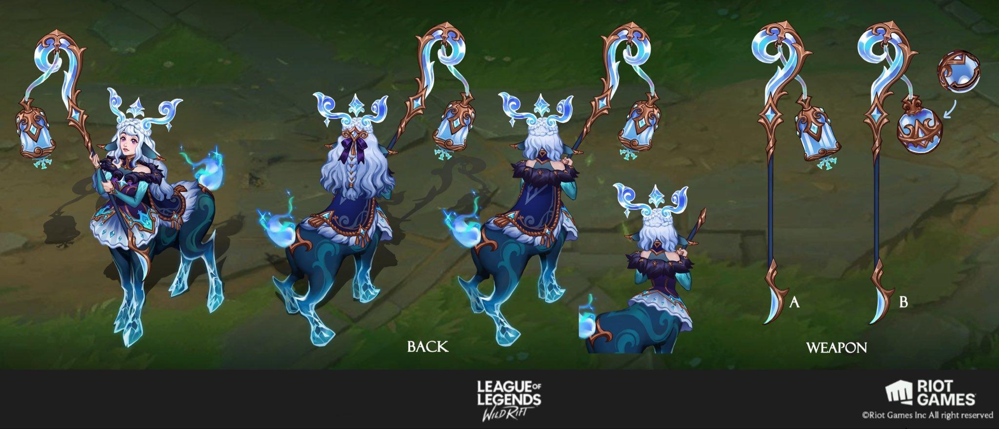 LOL手游莉莉娅，阿萝拉皮肤设计（cr:syrenali_art）英雄联盟