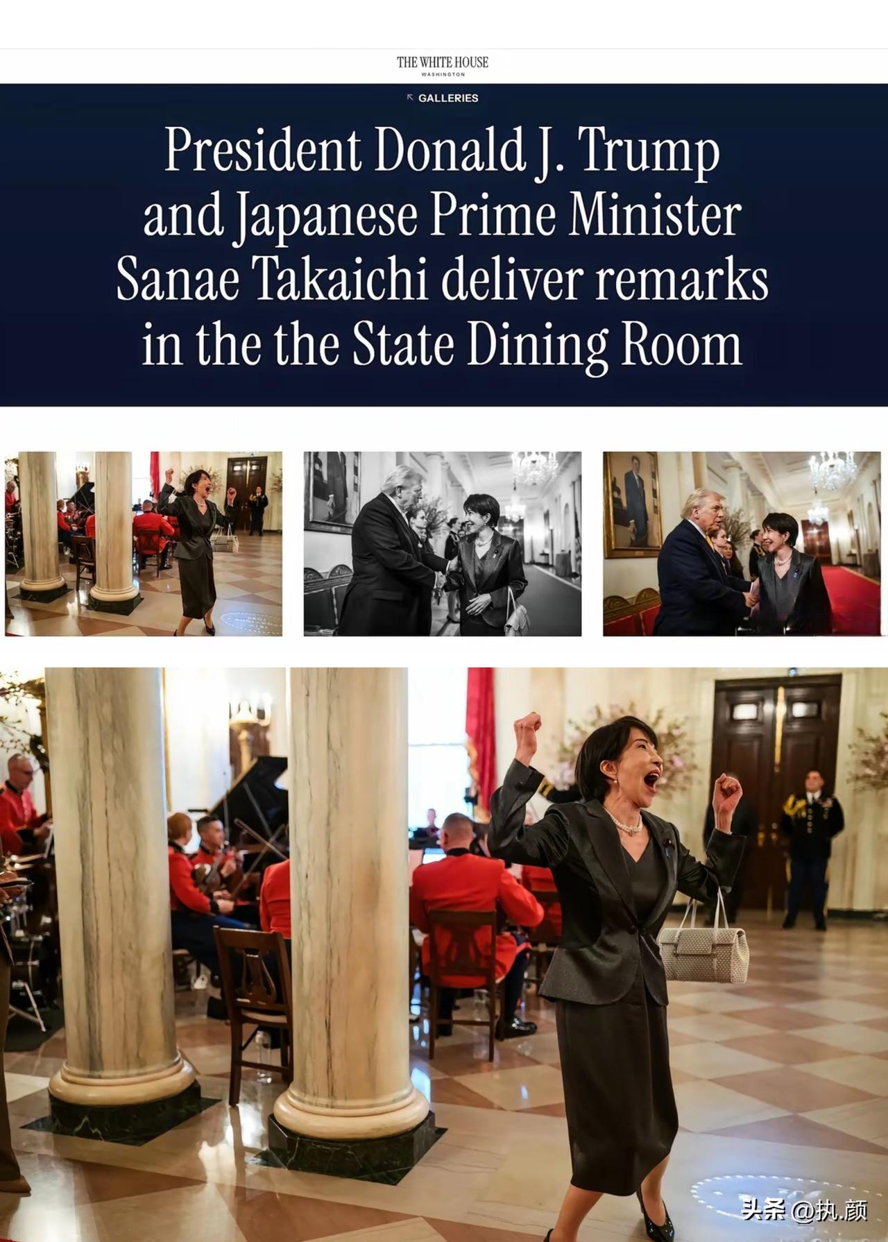 首相丢人，全国跟着“背锅”！
高市早苗访美期间在白宫的失态照片，简直成了全球网友