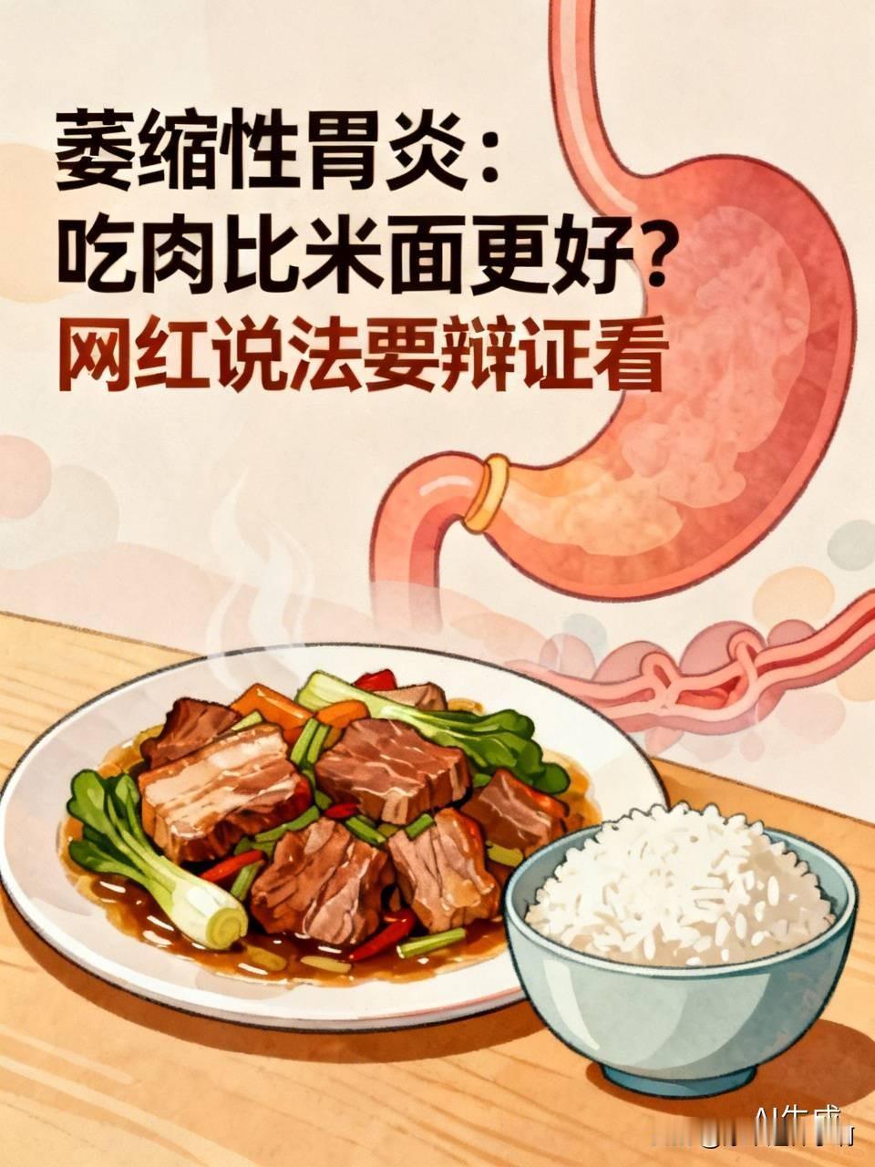 萎缩性胃炎：吃肉比米面更好？网红说法要辩证看中老年胃炎调理 胃萎缩逆转 慢性反流