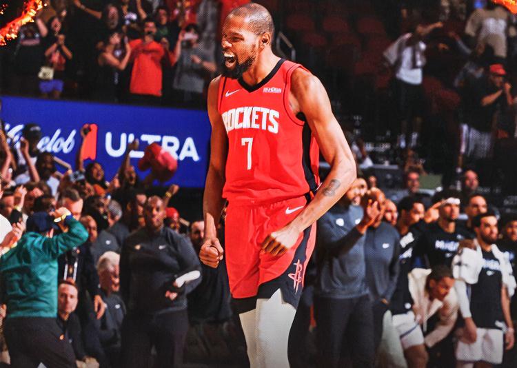 哈登：杜老大，关键时刻还得是你，又是反超三分，又是绝平三分，还助攻，还准绝杀？