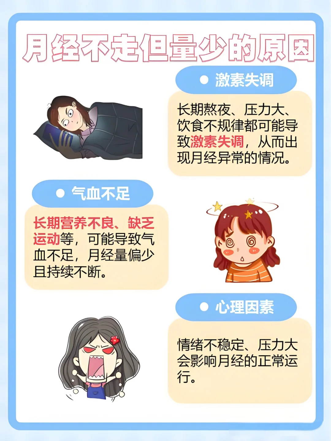 月经不走，但是量很少是什么原因？