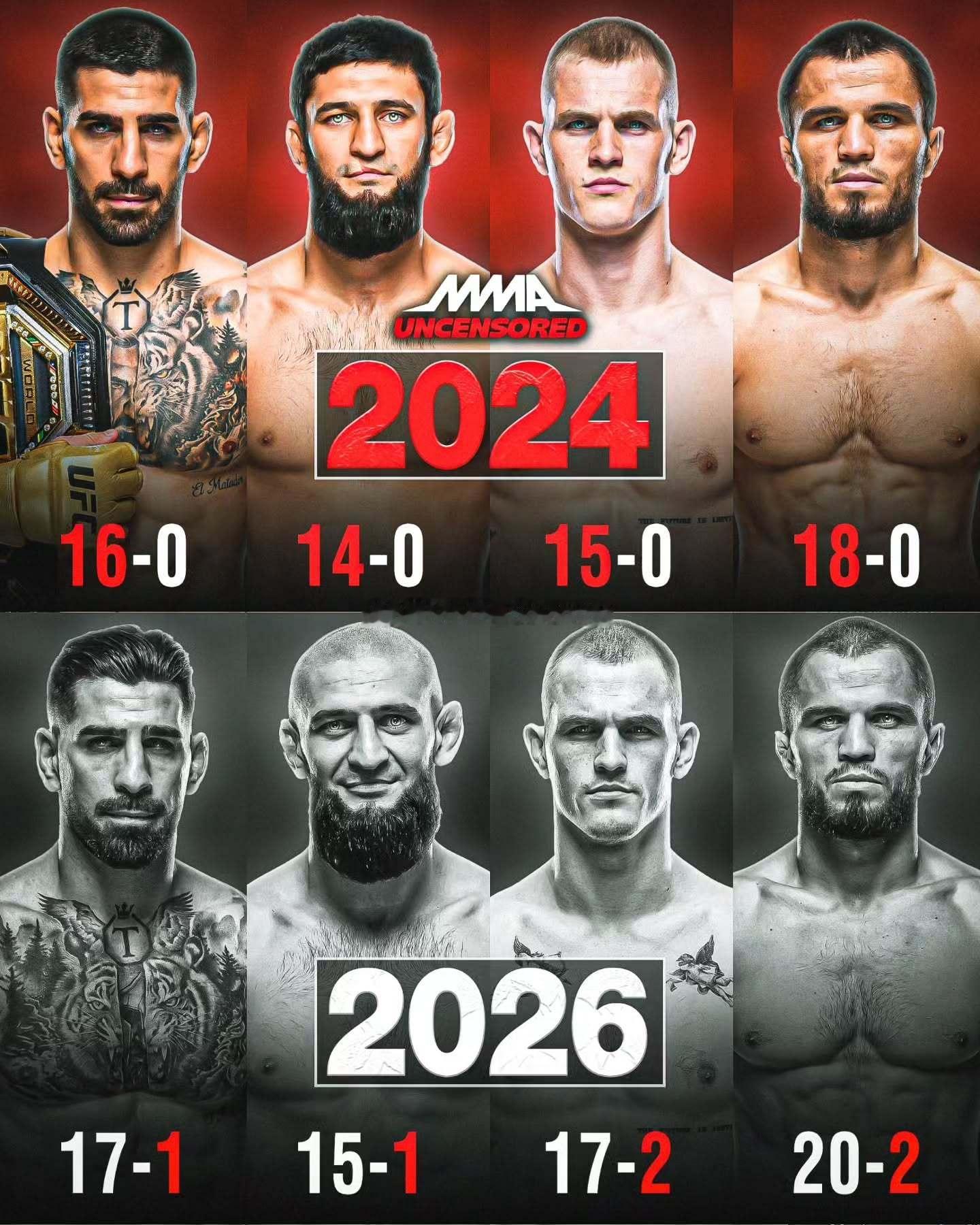 两年前，他们未尝败绩，视为MMA这项运动的未来。UFCUFC巴黎 ​​​