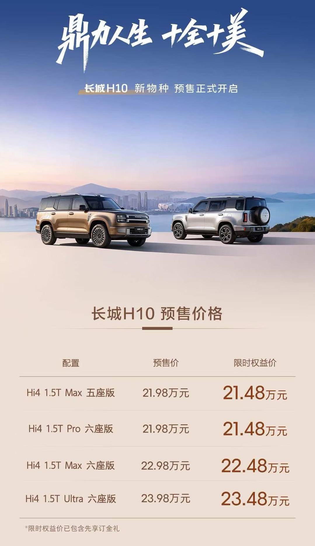 长城H10这个价格威胁的不仅仅是竞品[呲牙][呲牙][呲牙]他自家的坦克 和H9
