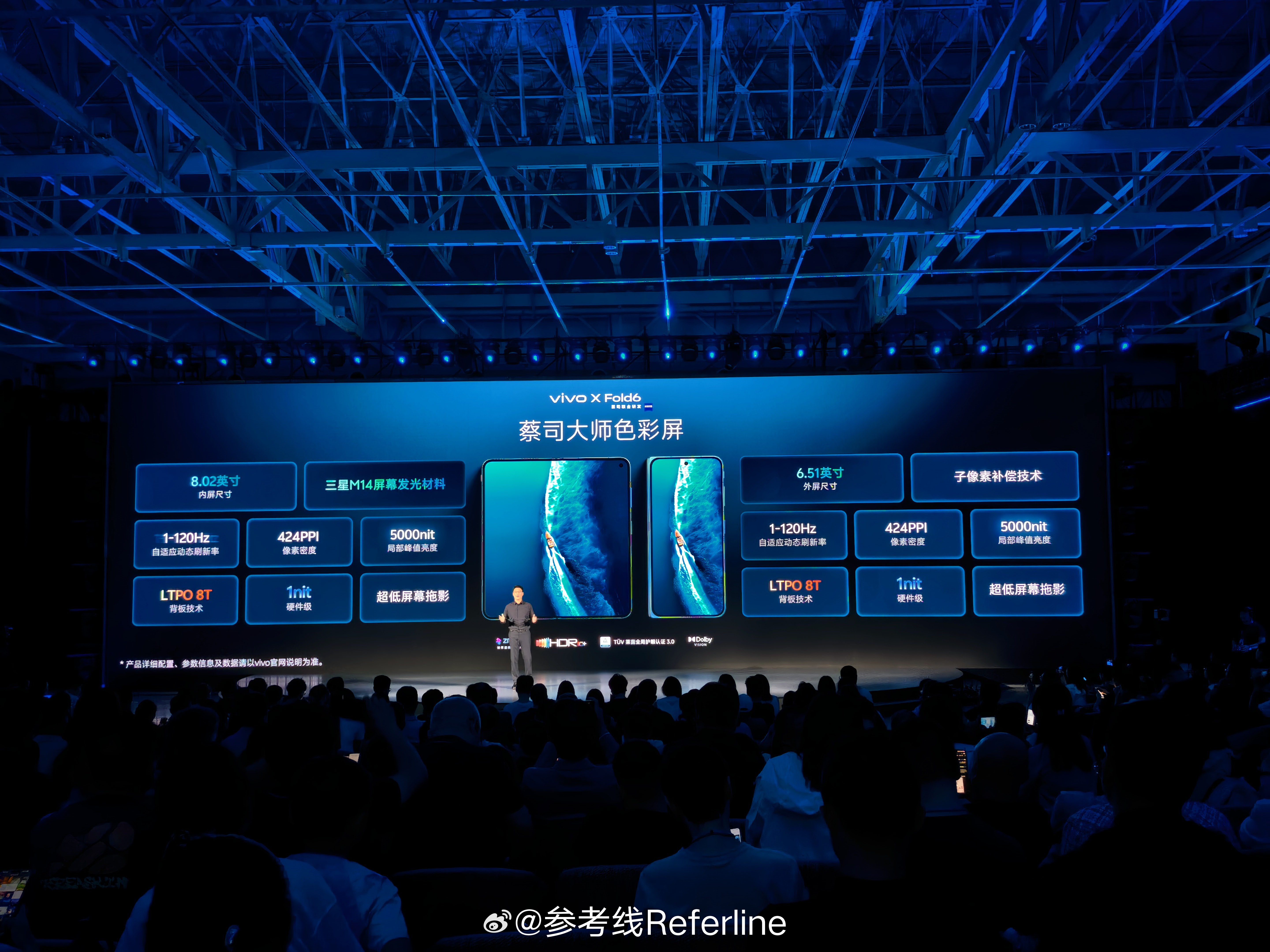 vivo X Fold6 内屏采用 8.02 英寸 2504×2312 AMOL