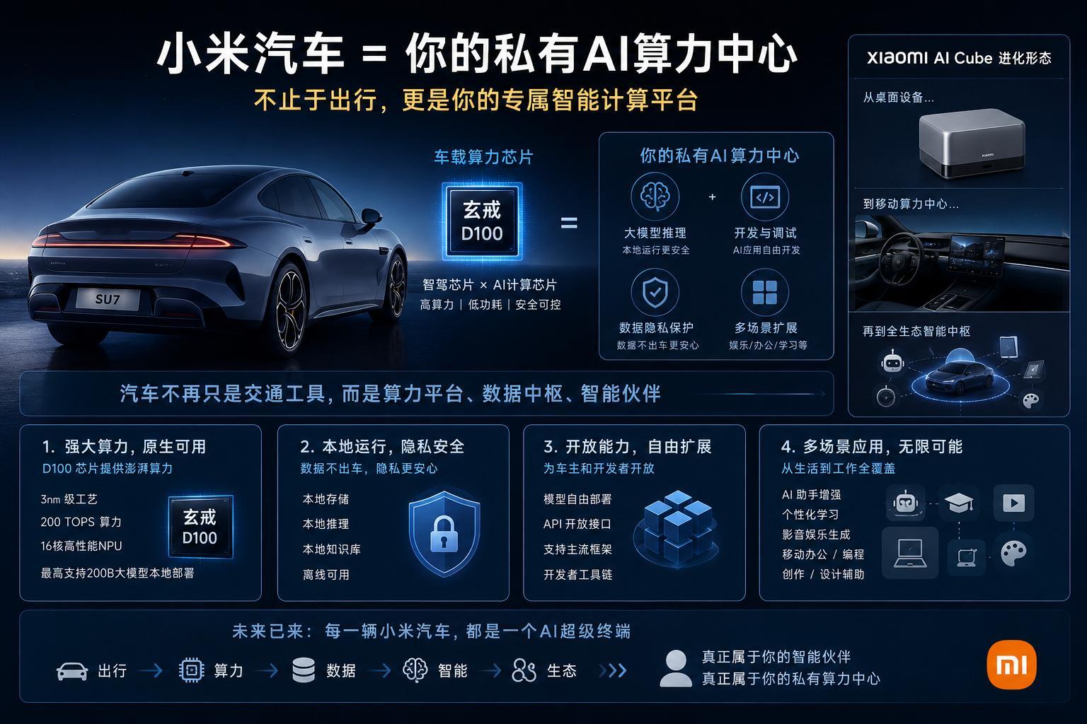 来个暴论：小米在两年内，绝对会把小米汽车，作为私有算力中心送给车主使用。凭啥？就