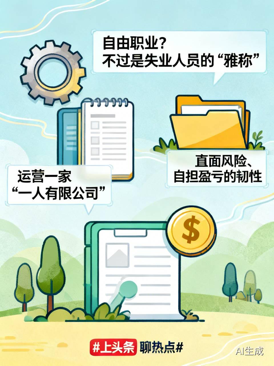 自由职业？不过是失业人员的“雅称”，多少带点阿Q式的自我安慰。
混日子的人，靠假
