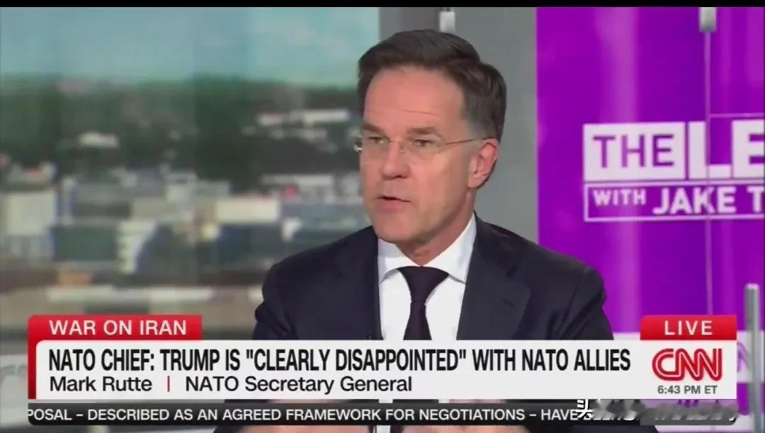 北约秘书长马克·吕特4月8日到访白宫，在与特朗普会晤后接受CNN的专访。
CNN