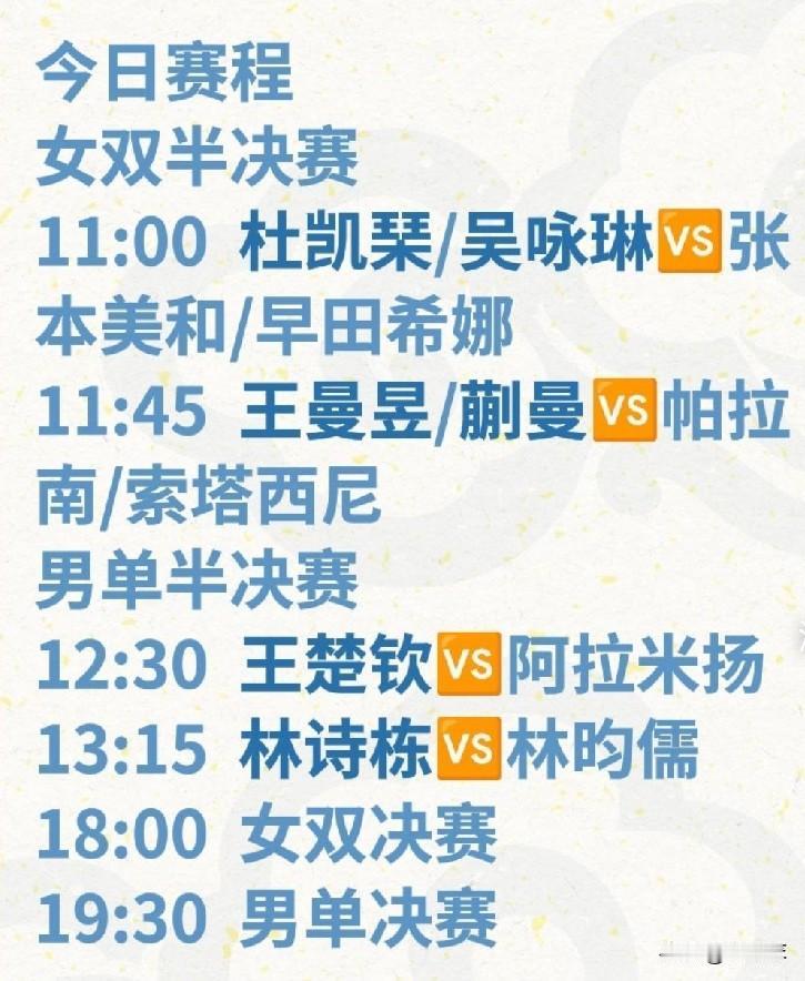 最后一天赛程来咯，国乒力争再拿下这两块金牌！
港队这次有点遗憾，只有女双一块奖牌