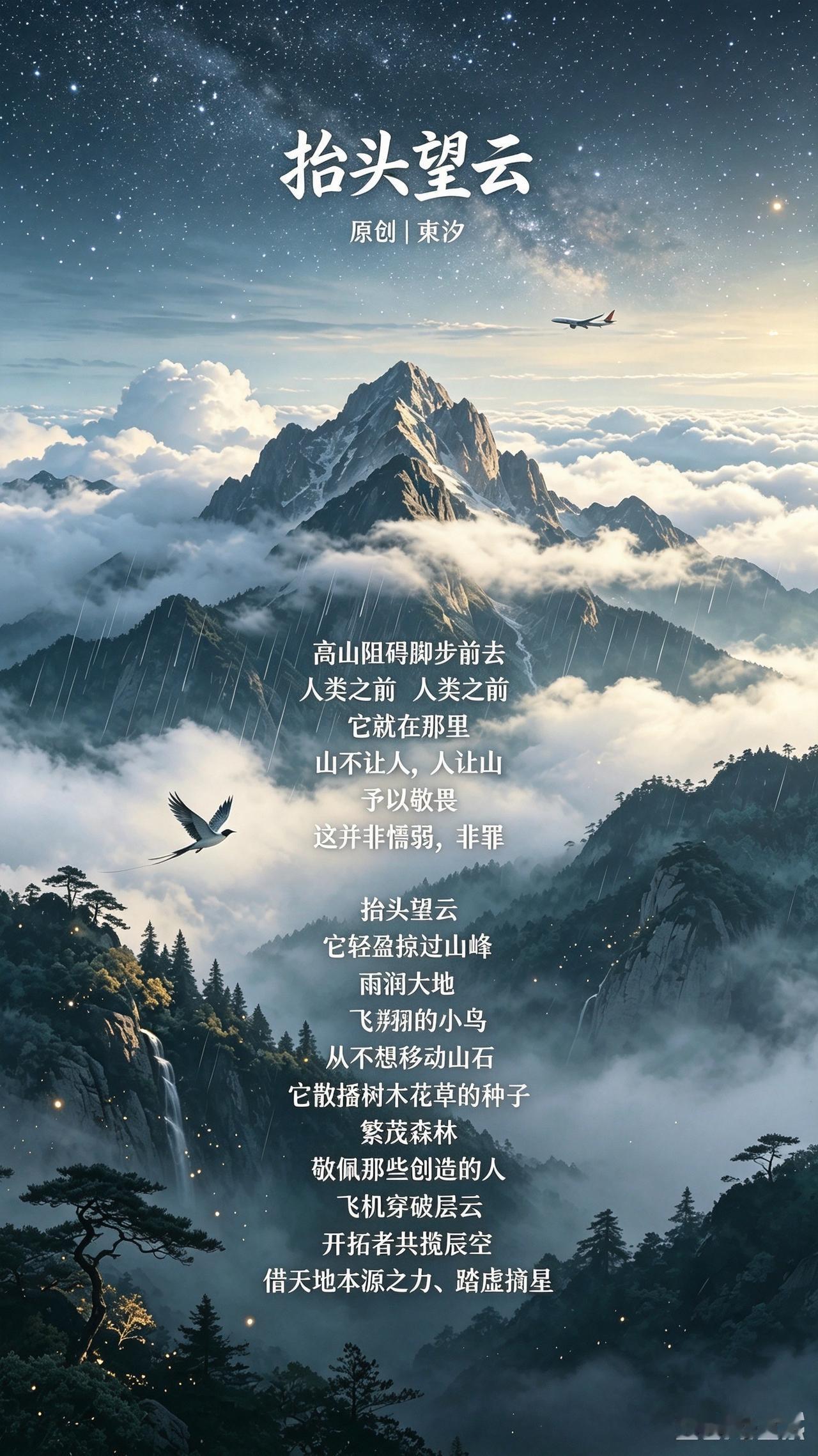 《抬头望云》
            原创 | 東汐

高山阻碍脚步前去
人类之