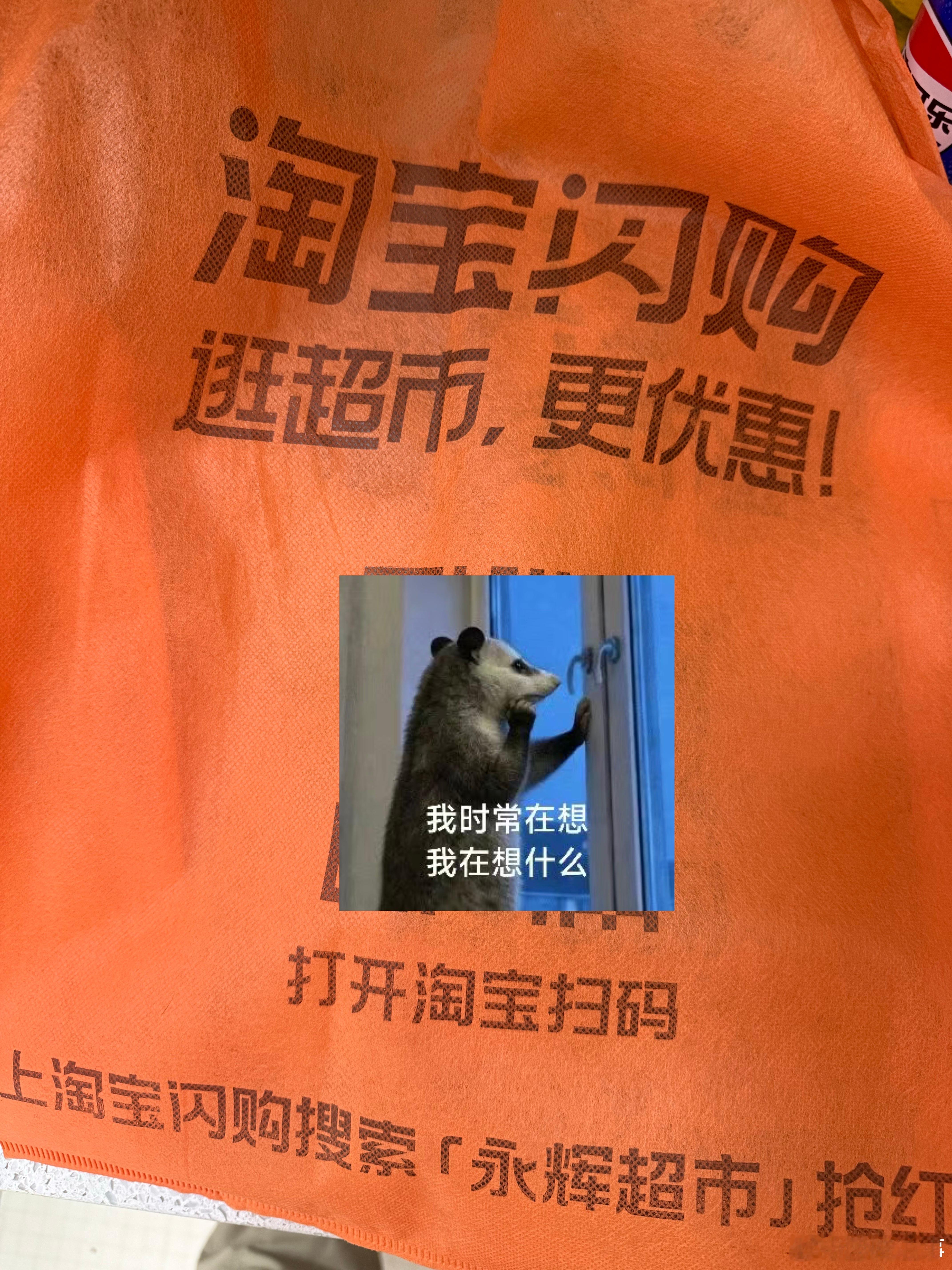 听徐志胜的上淘宝闪购看球当饭吃今天在永辉买菜居然看到淘宝袋子！😱 第一反应是淘