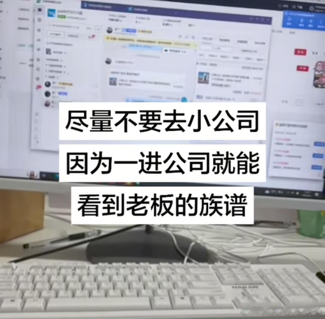 尽量不要去小公司，因为一进公司你就能看到老板的族谱 
