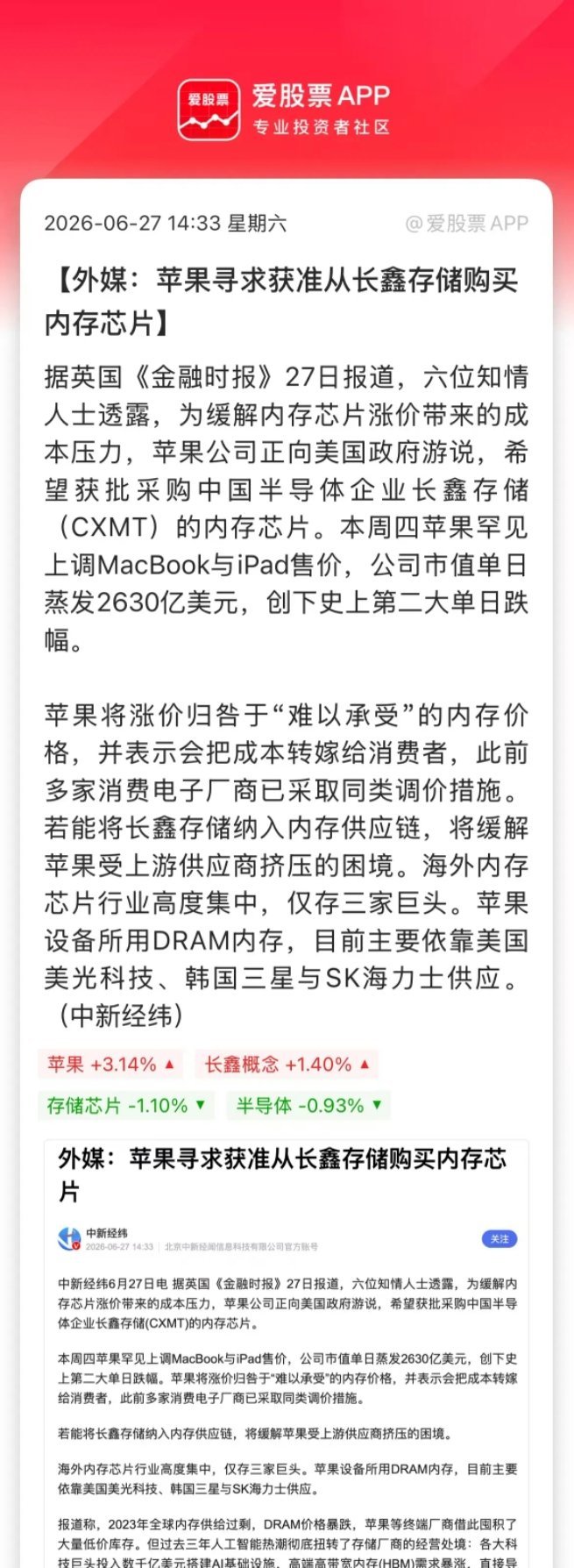 周末消息面定调！半导体主线继续加速走强周末整体消息面，半导体利好密集叠加、情绪持