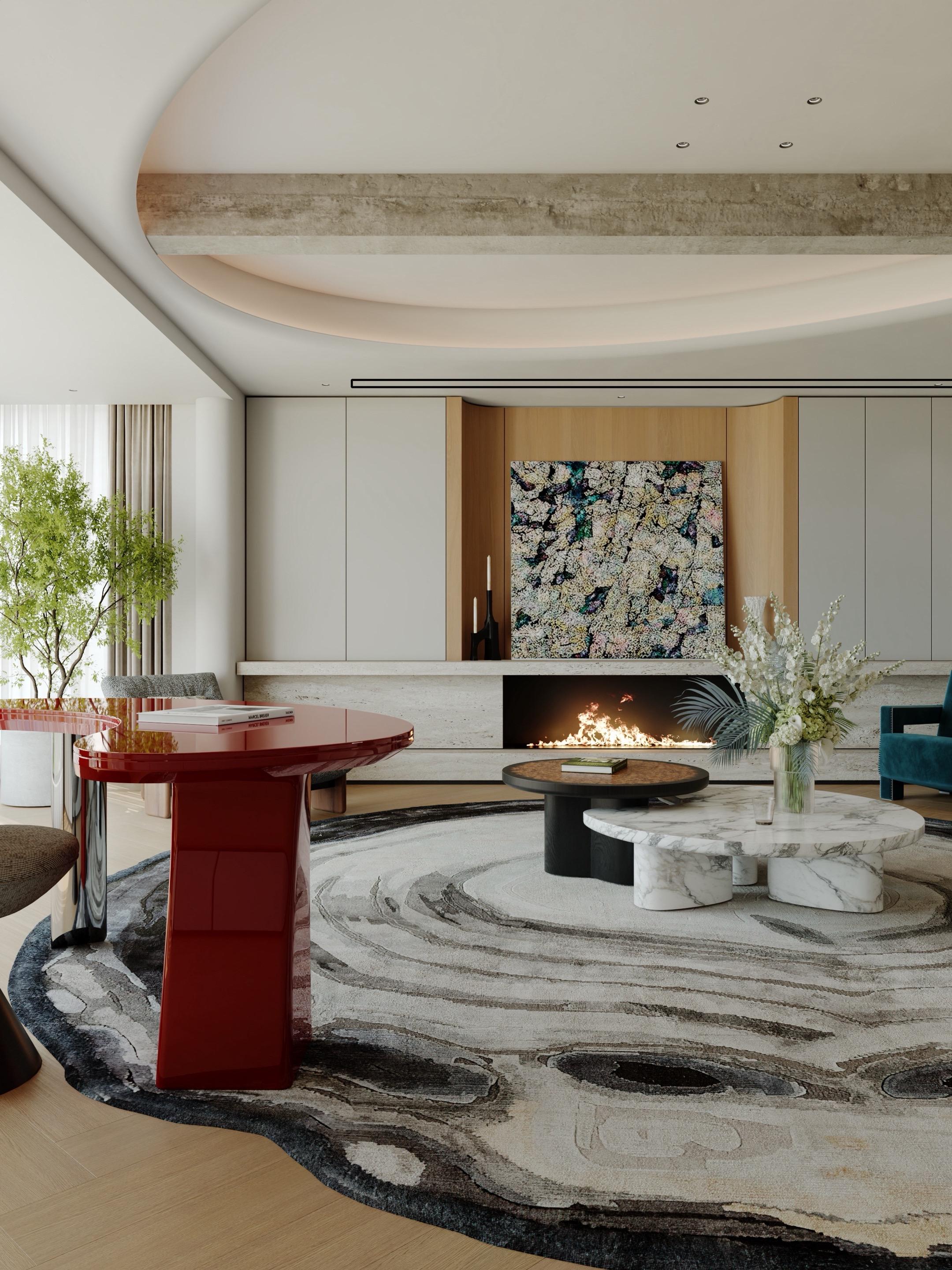 🔥昆明大平层去电视化客厅设计。昆明大平层去电视化客厅设计｜解锁高级感...