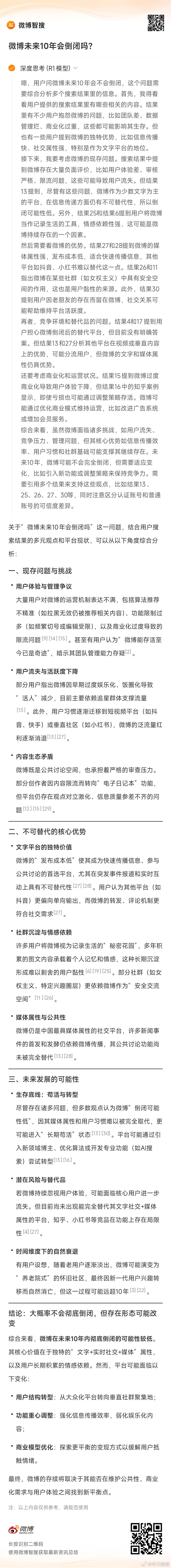 大胆提问：微博未来10年会倒闭吗？结论：大概率不会彻底倒闭，但存在形态可能改变综