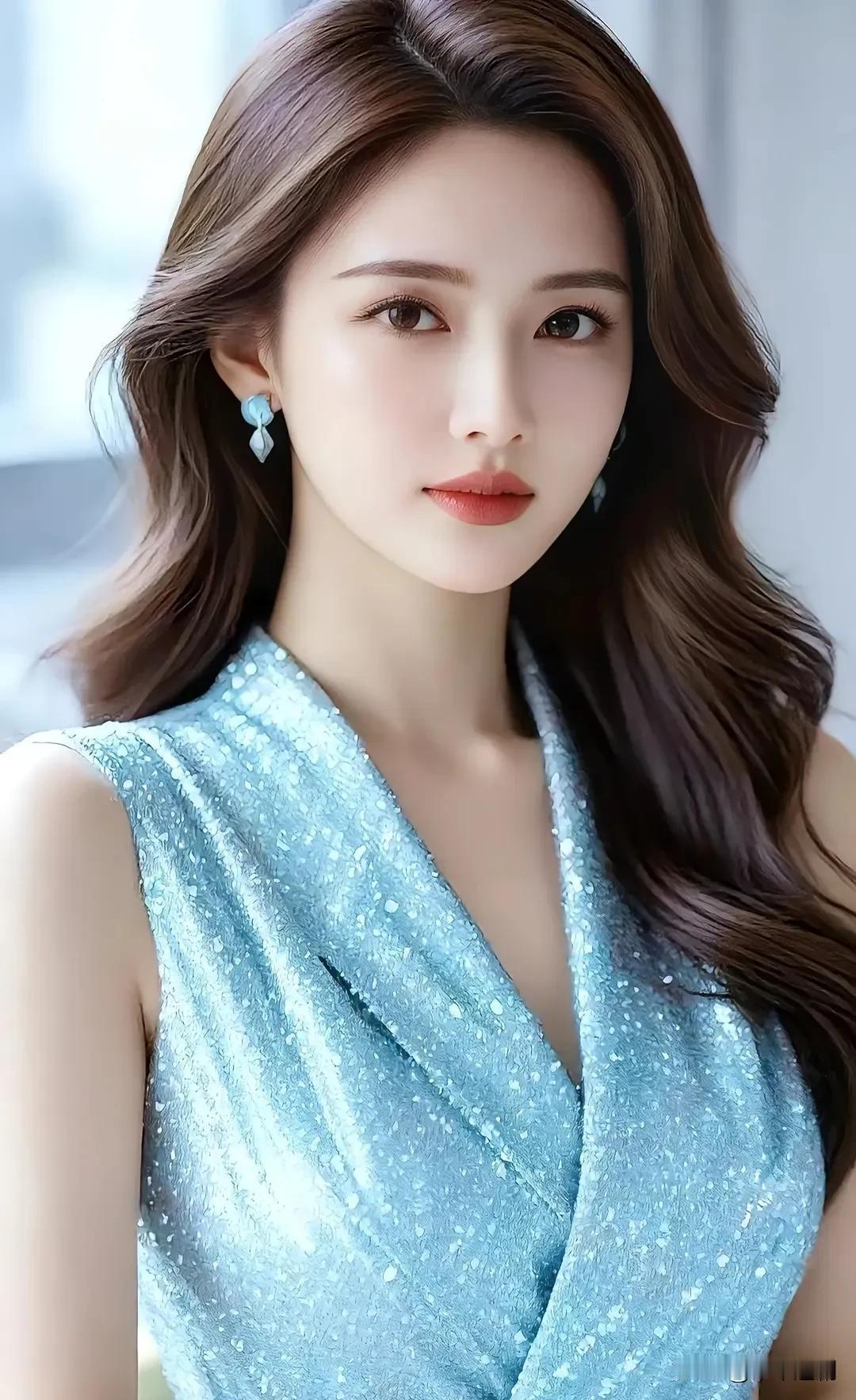 职场女性怎么穿更美?
冰蓝亮片礼裙衬着柔调窗景，蓝钻耳饰点缀揉出清冷又华贵的晚宴