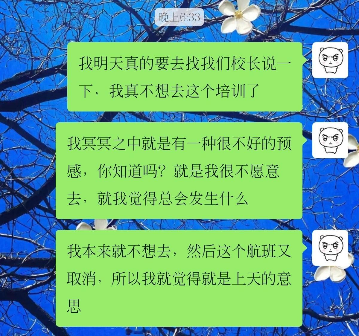 我本来去的意愿就不强但是说不能请假要找人代我也说服自己了就当去南京玩几天反正还没