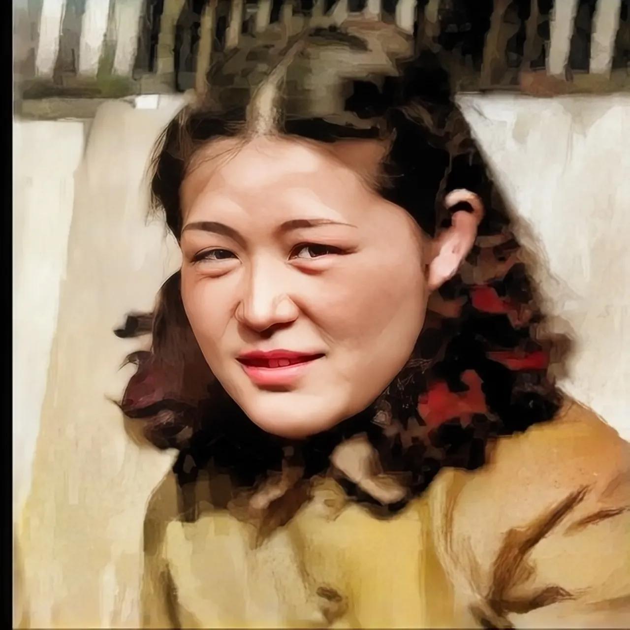 1937年，延安美女，吴莉莉留下的一张老照片，虽然照片比较模糊，但是我们发现她留