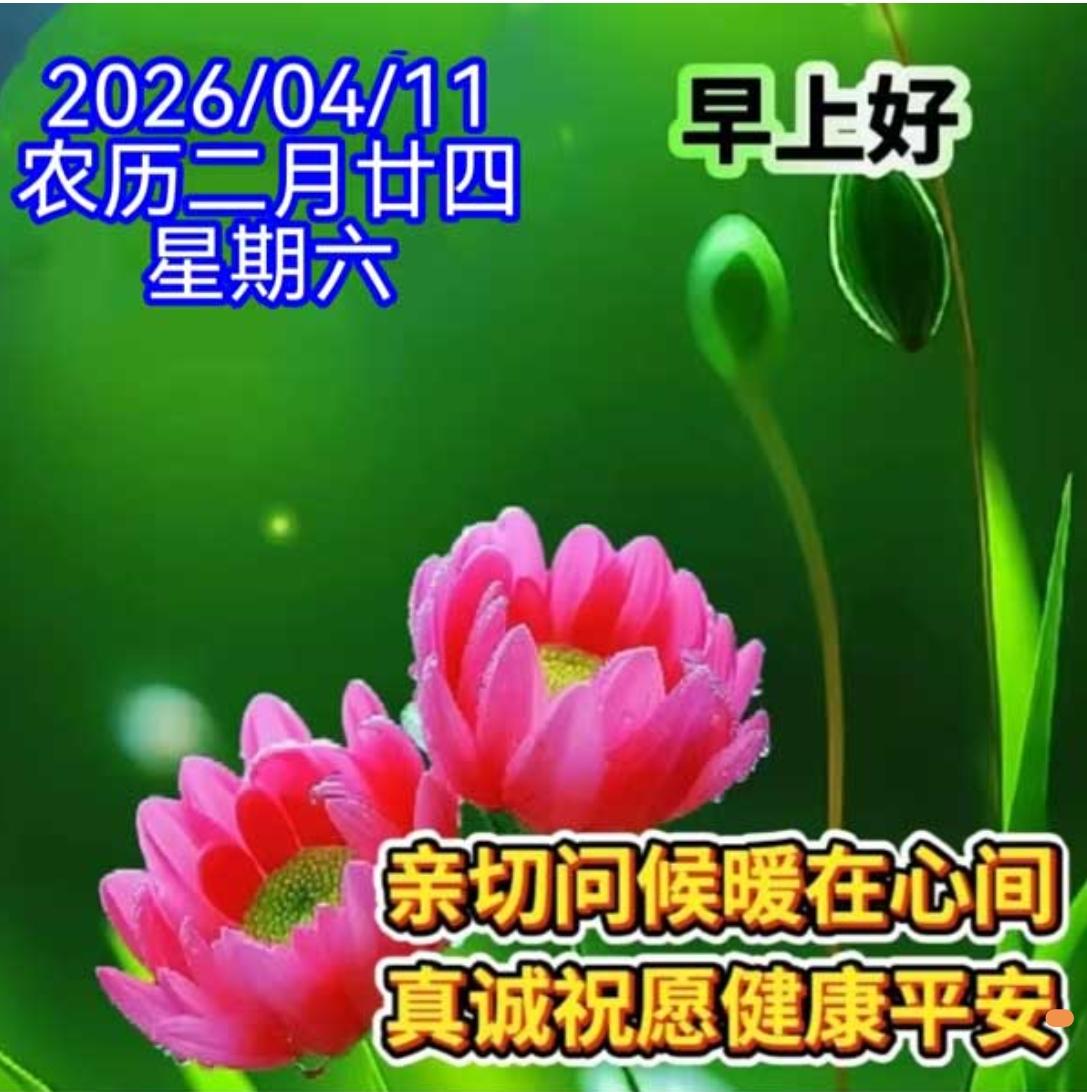 晨曦微露，阳光温暖；
心情舒畅，岁月静好；
新的一天，新的开始；
念念不忘，彼此