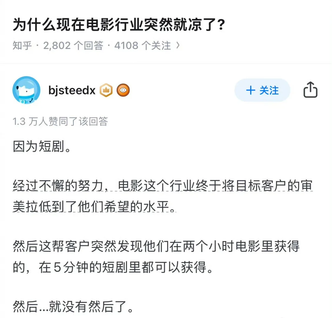 为什么电影行业突然就凉了？
